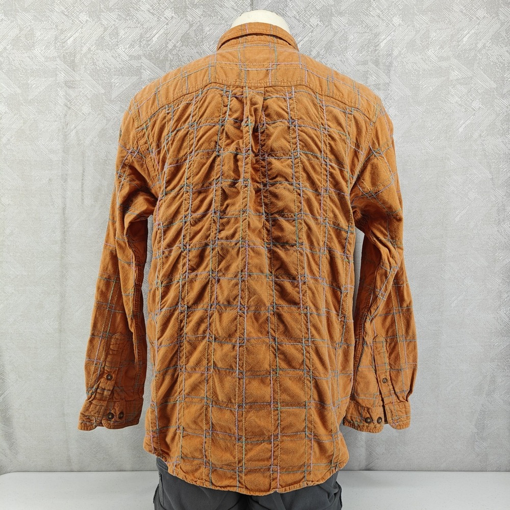 The Territory Ahead Shirt Mens XL Orange Grid Textured Cotton Rayon Long Sleeve - Picture 2 of 13